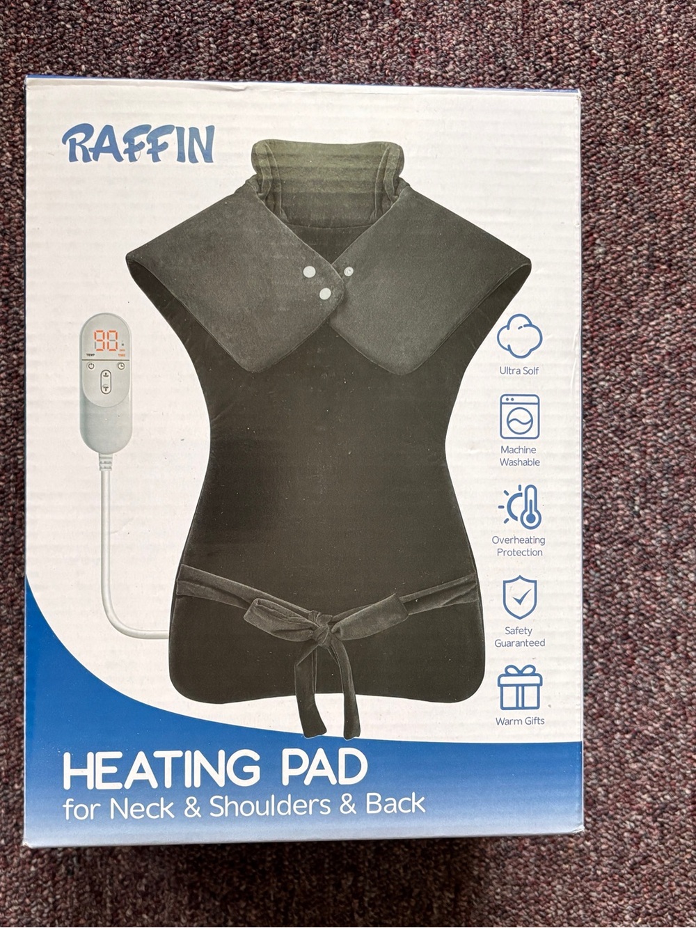 Raffin  Black Heating Pad for Neck, Shoulders & Back